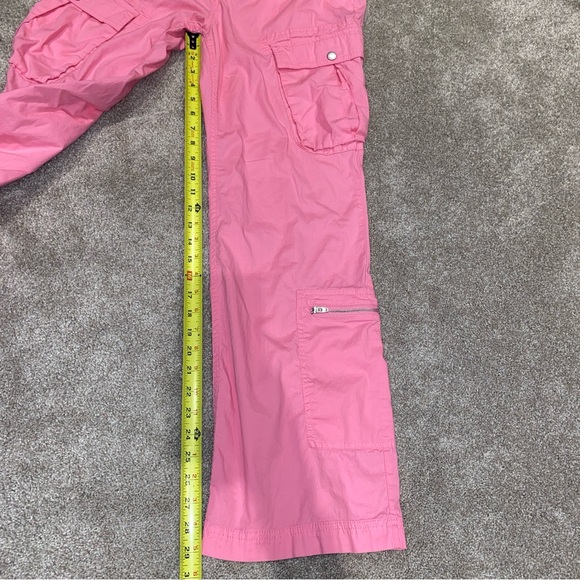 BDG Urban Outfitters Pink Wide Leg Cargo Pants Size 12 Retro Y2K Stretch - Picture 7 of 9